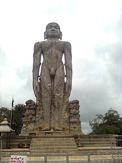 Manjunatha statue and temple surroundings in Dharmastala