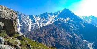 High altitude Dhauladhar viewpoint near ridgeline