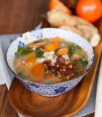 Traditional Bhutanese thukpa noodle soup