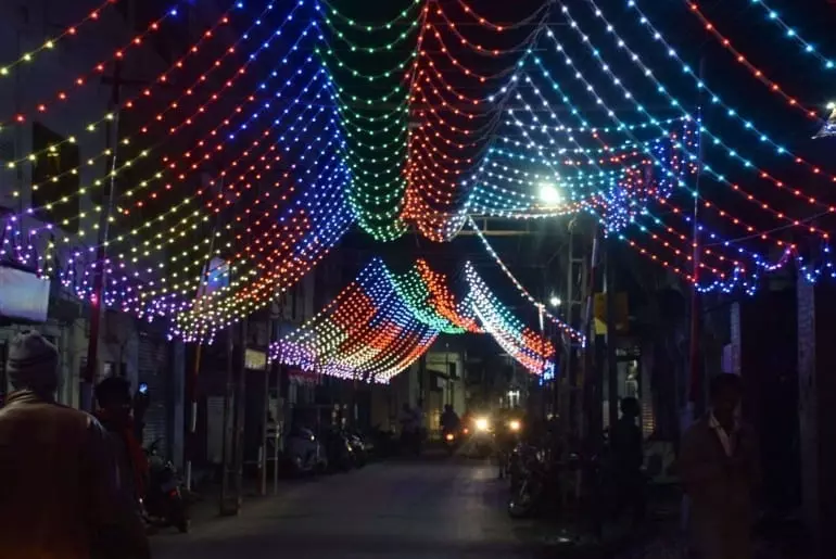 Diwali lights decoration in Delhi