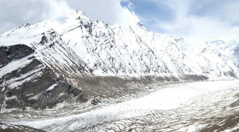 Wide glacier view from Pensi La in Ladakh