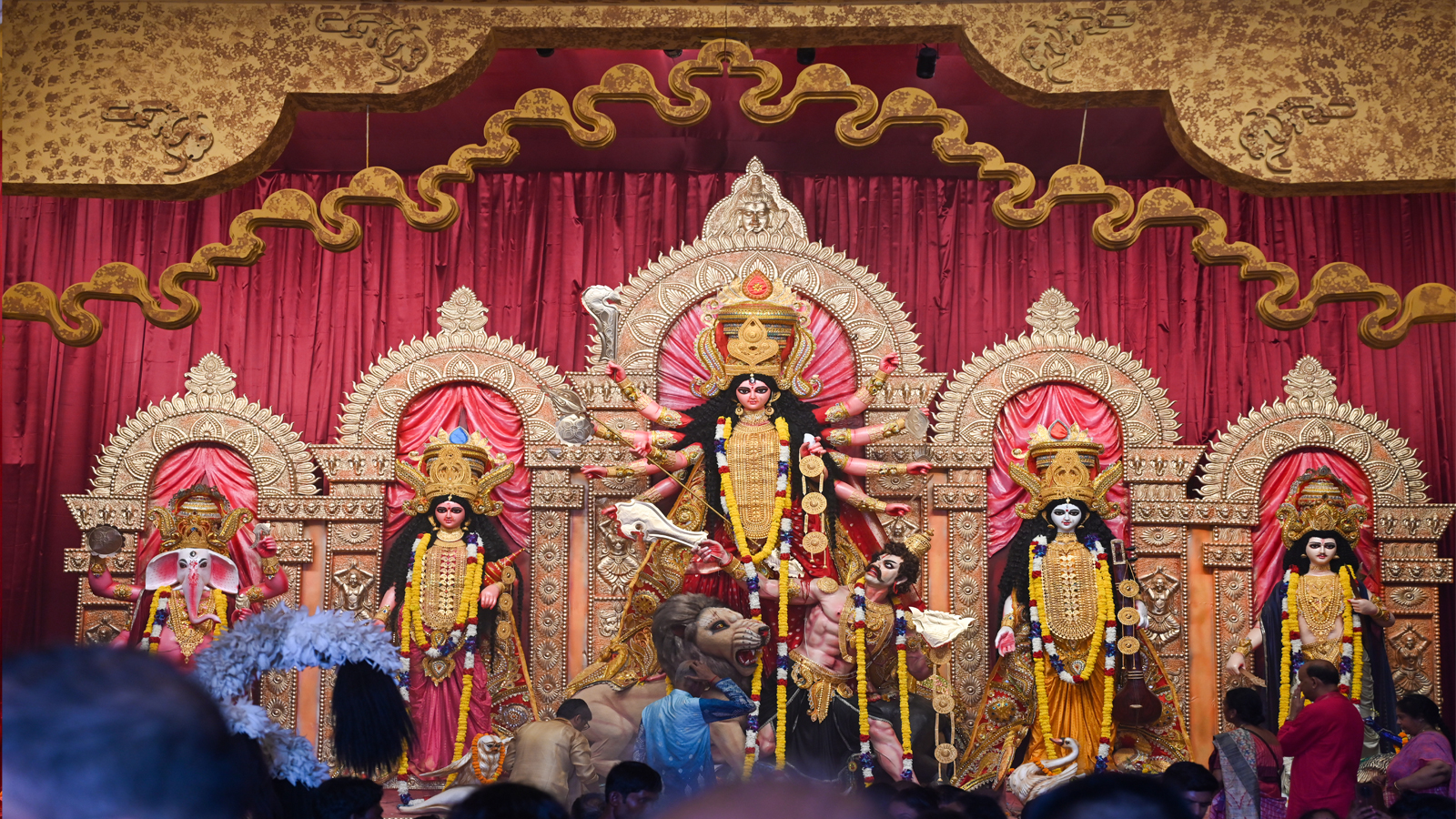 Chittaranjan Park Durga Puja pandal zone in Delhi