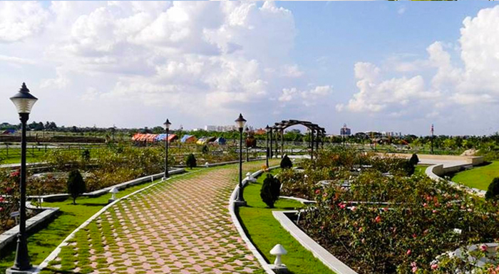Eco Park Meghalaya overview showing lush green gardens and walking paths