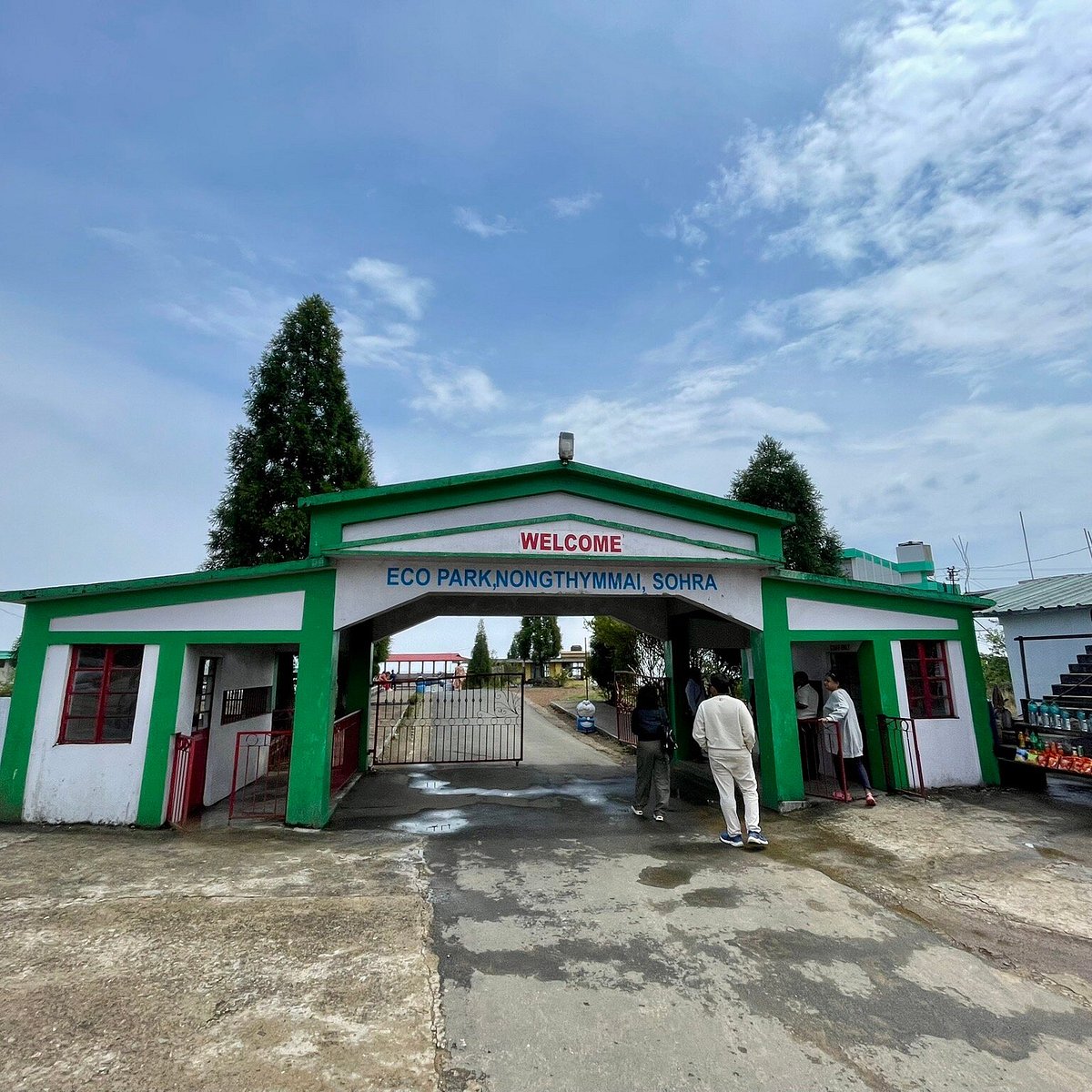 Eco Park entrance signage with park information