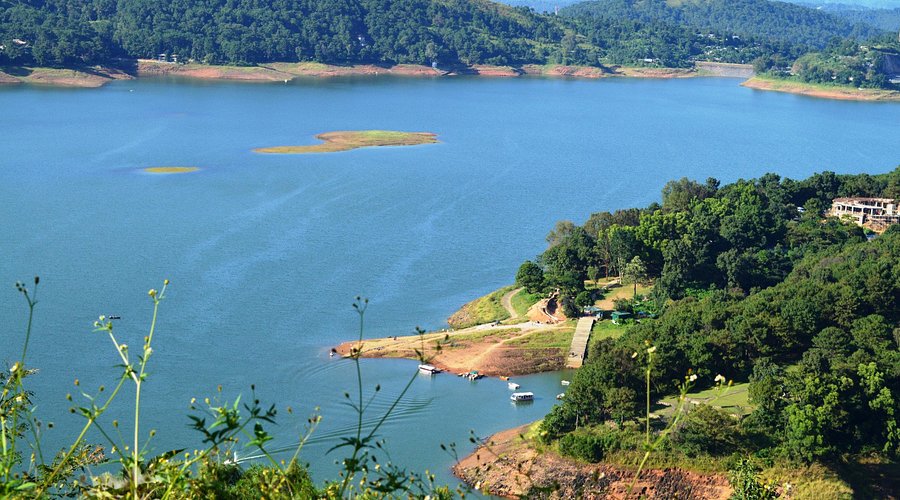 Umiam Lake near Shillong with calm waters reflecting the sky