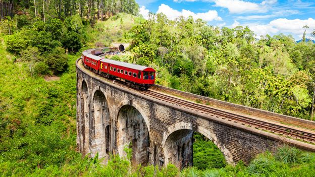 Train route landscape around Ella in Sri Lanka