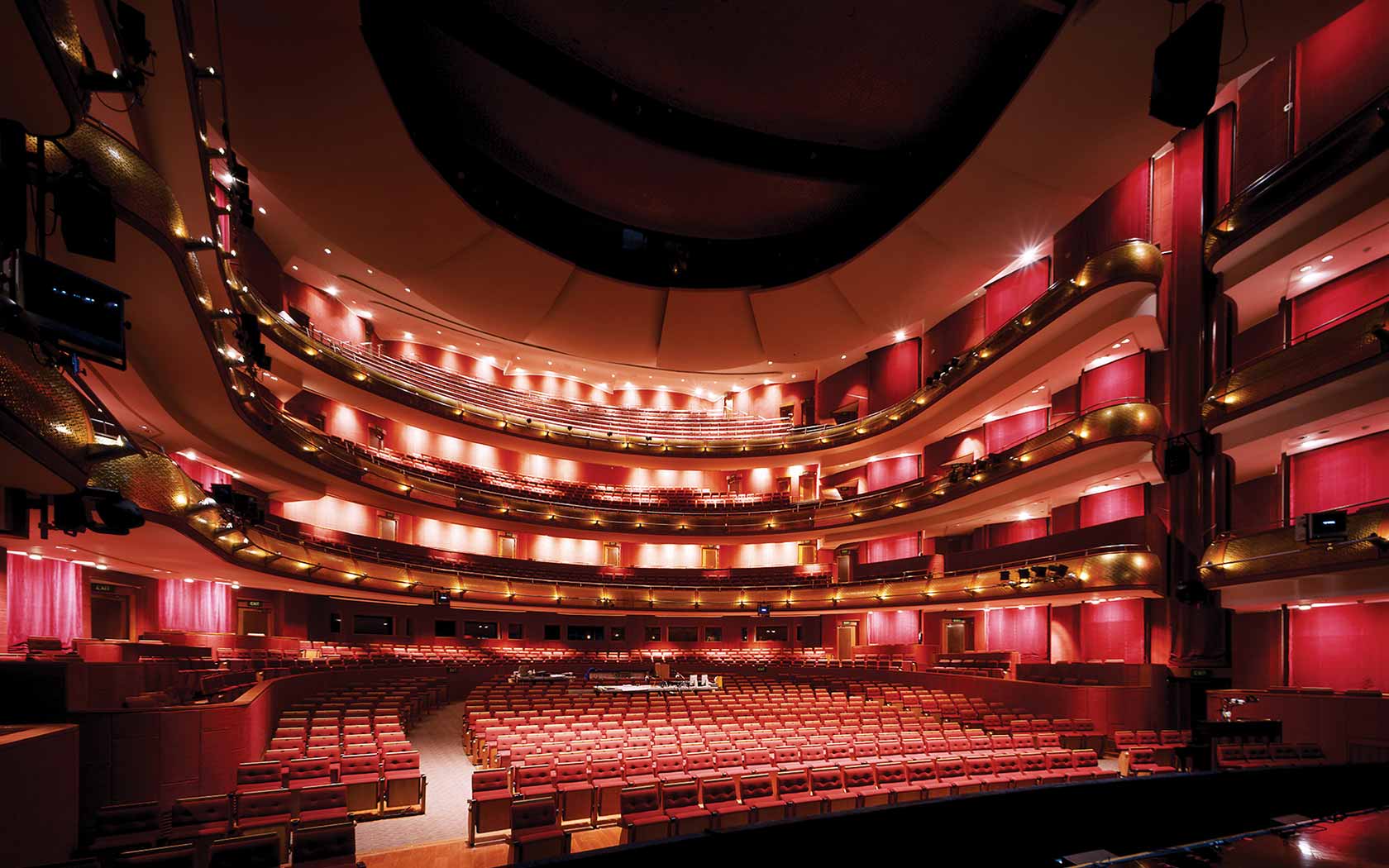 Interior view of Esplanade performance hall and seating design