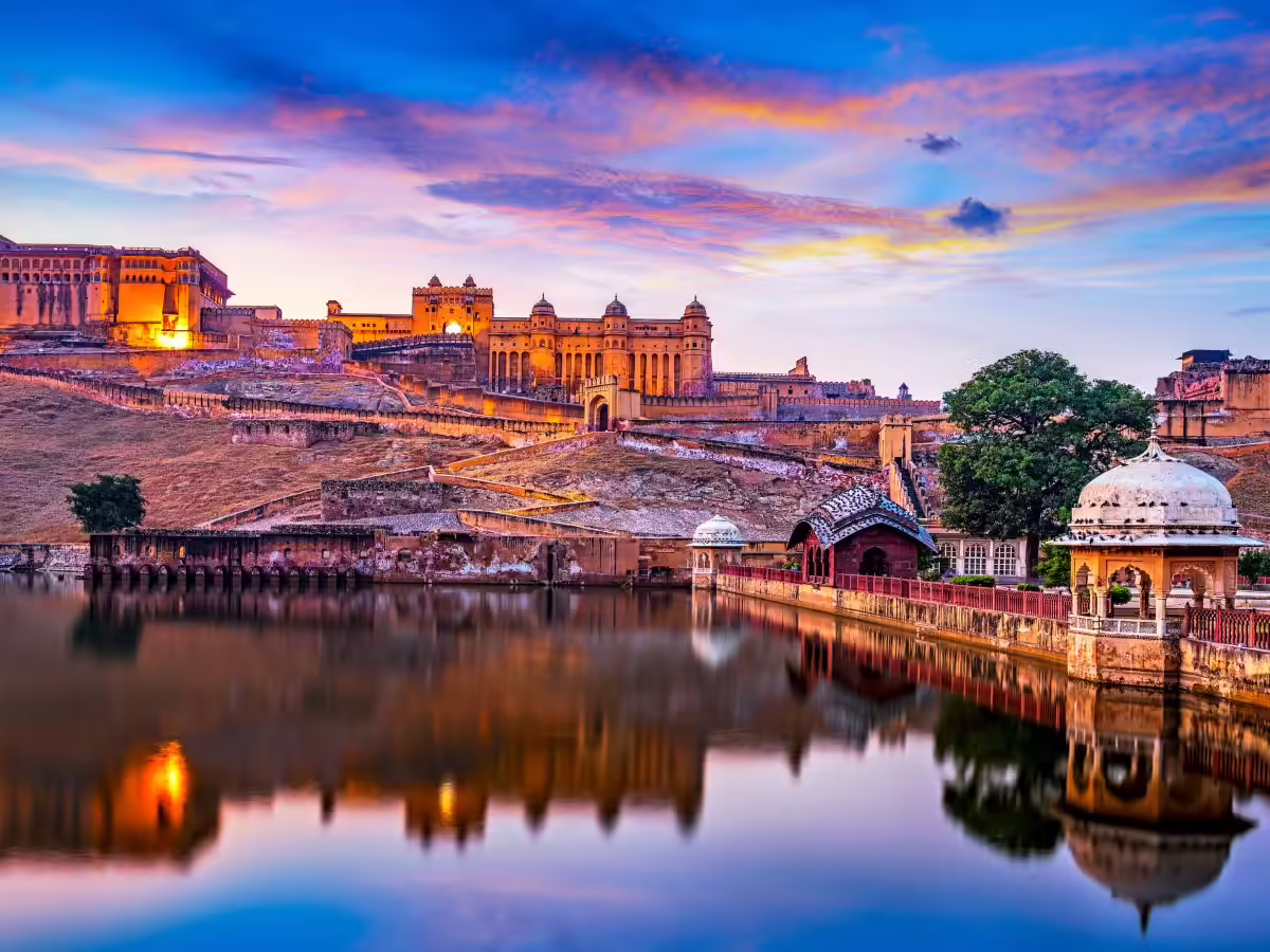 Beautiful landscape of Rajasthan showing desert and forts
