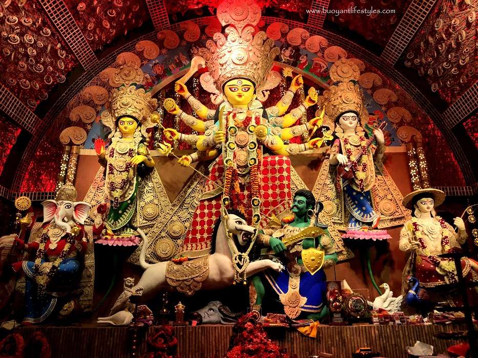 Durga Puja pandal celebration in Kolkata