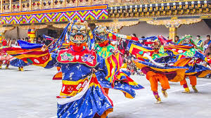 Beautiful Punakha Dzong during festival with traditional Bhutanese architecture