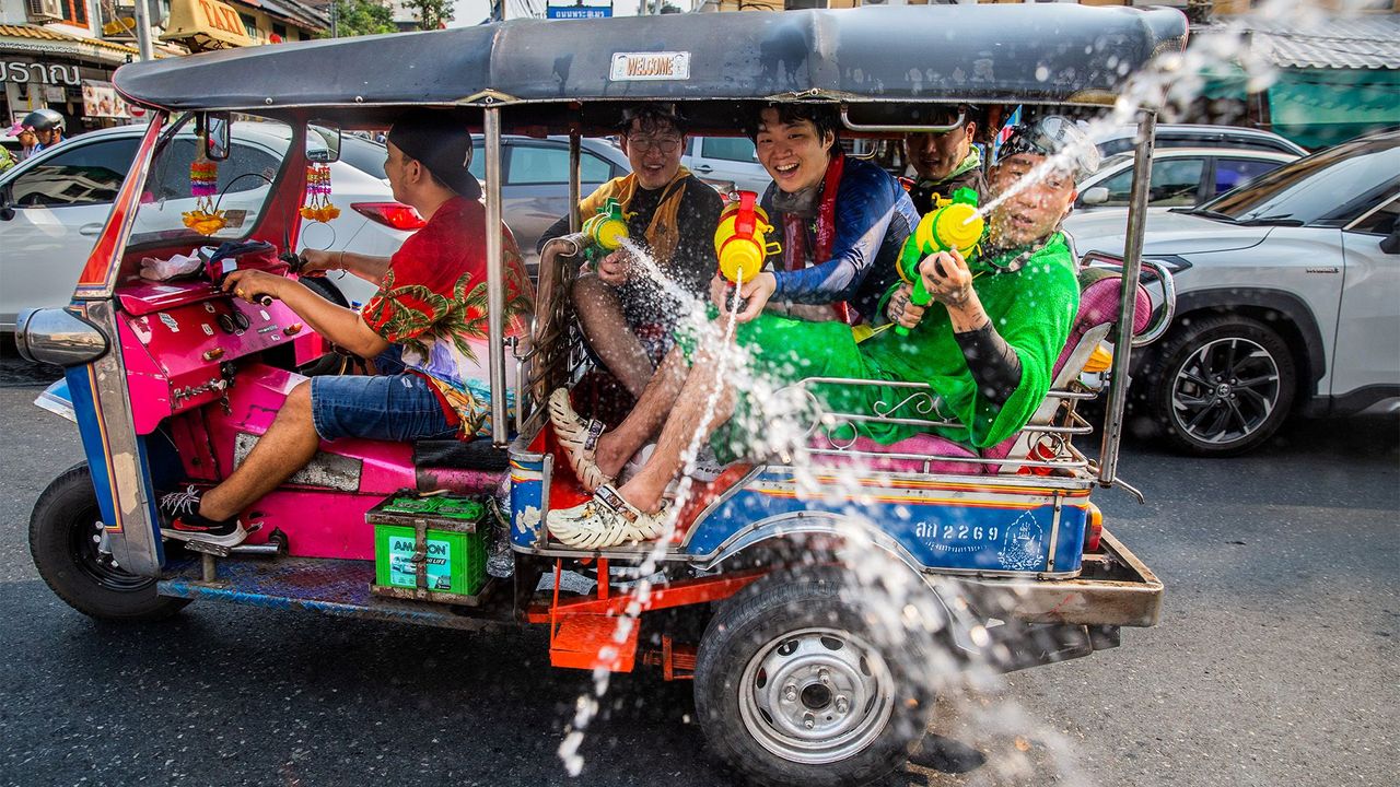 Songkran water festival celebration in Thailand