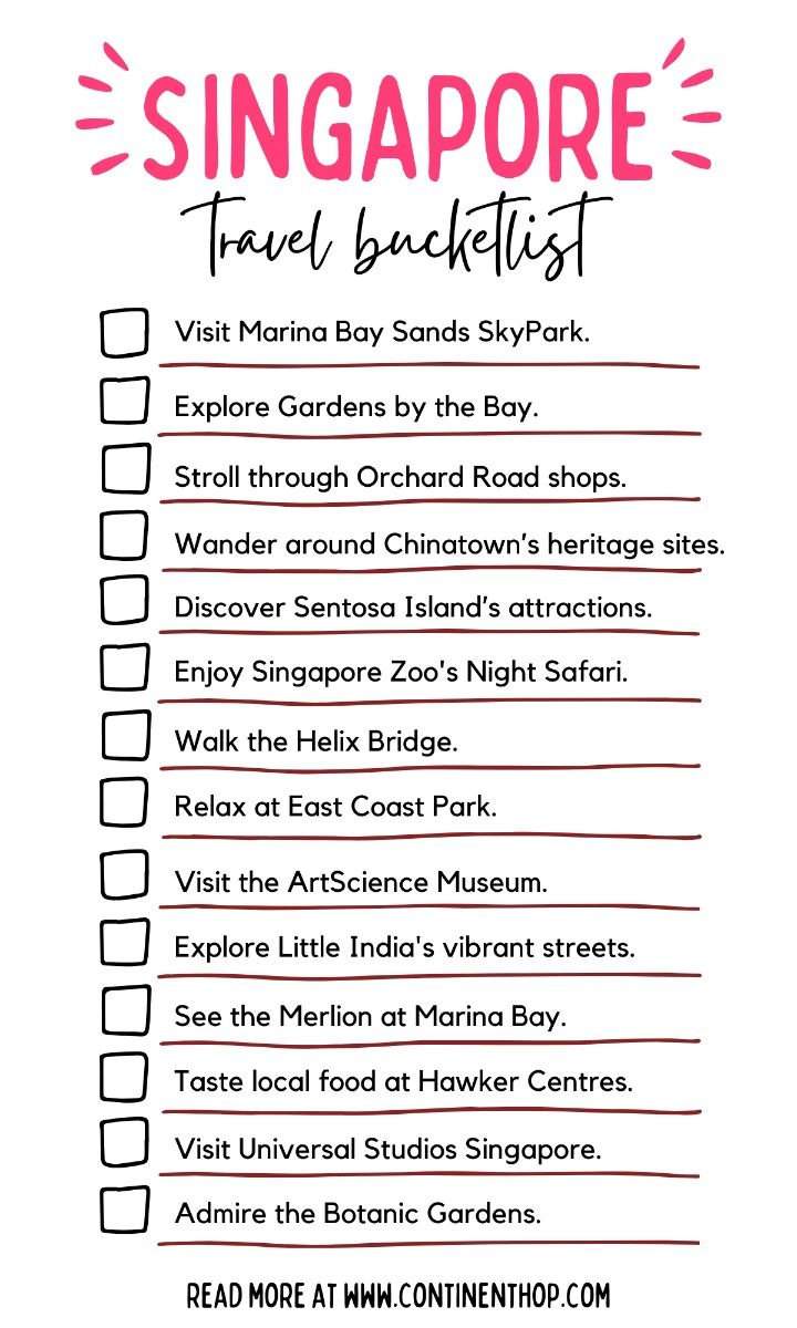 Three four and five day Singapore itinerary comparison chart