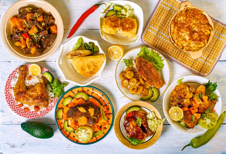 Evening Meghalaya dining table with traditional dishes and local tea