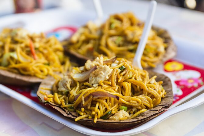Traveler choosing hygienic food stall in Sikkim market