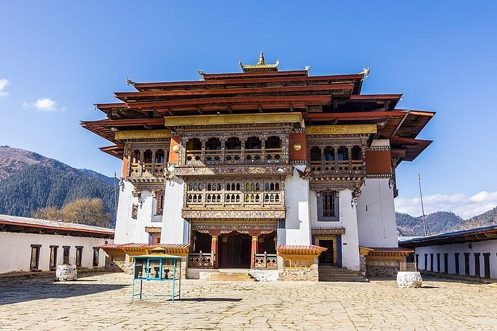Gangtey Monastery Bhutan on a hill above Phobjikha Valley