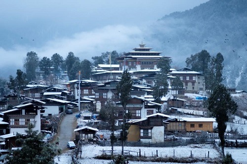 Phobjikha Valley view from Gangtey Monastery Bhutan