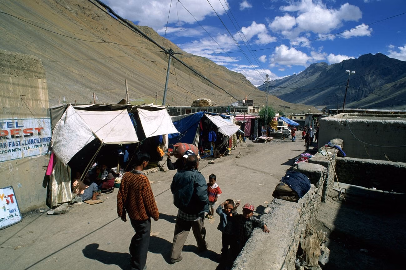 Gette Village Spiti Valley overview with traditional houses