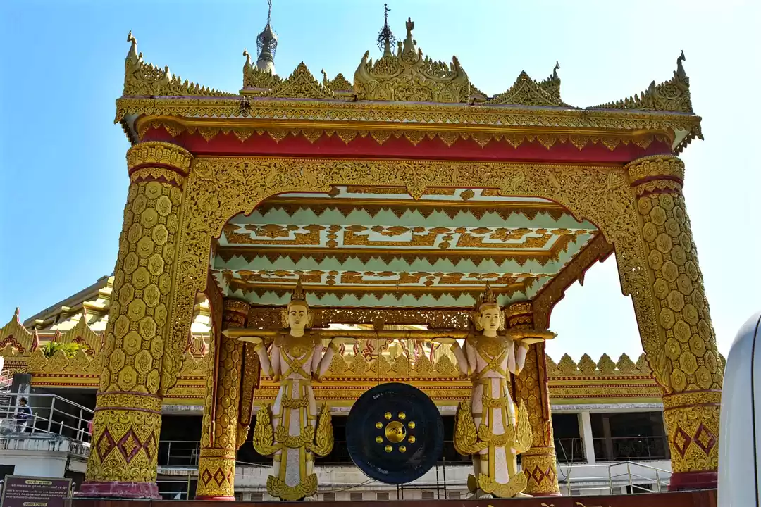 Visitor walkway and entry zone at Global Vipassana Pagoda