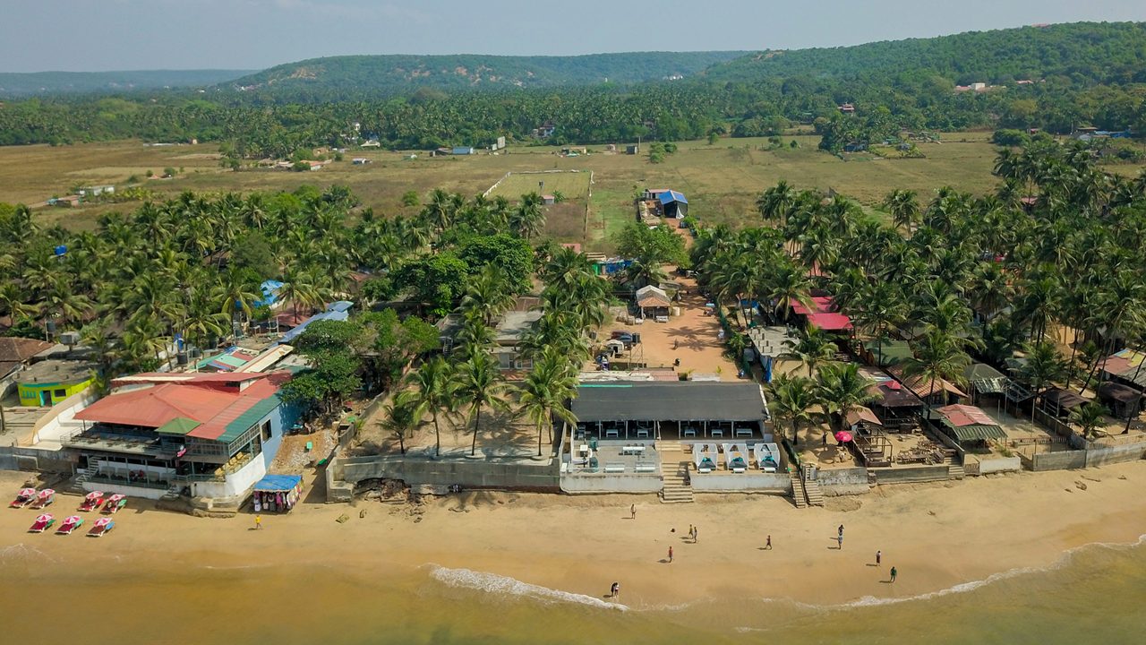 Anjuna Beach rocky shoreline