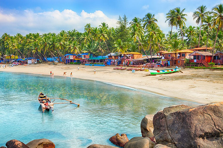 Palolem Beach crescent shaped
