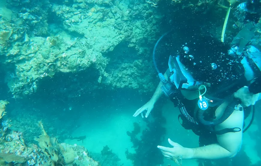 Beginner scuba diving session at Grand Island Goa