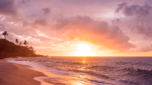 Sunset over protected island ecosystem in Andaman and Nicobar