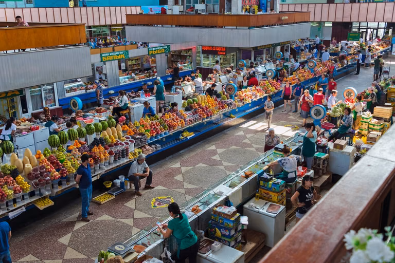 Green Bazaar Almaty local market shopping