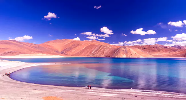 Pangong Lake changing colors