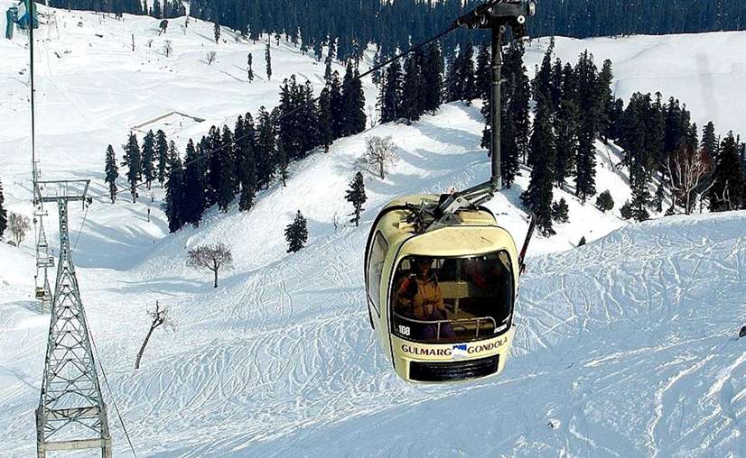 Gulmarg Gondola route map showing stations and elevation profile