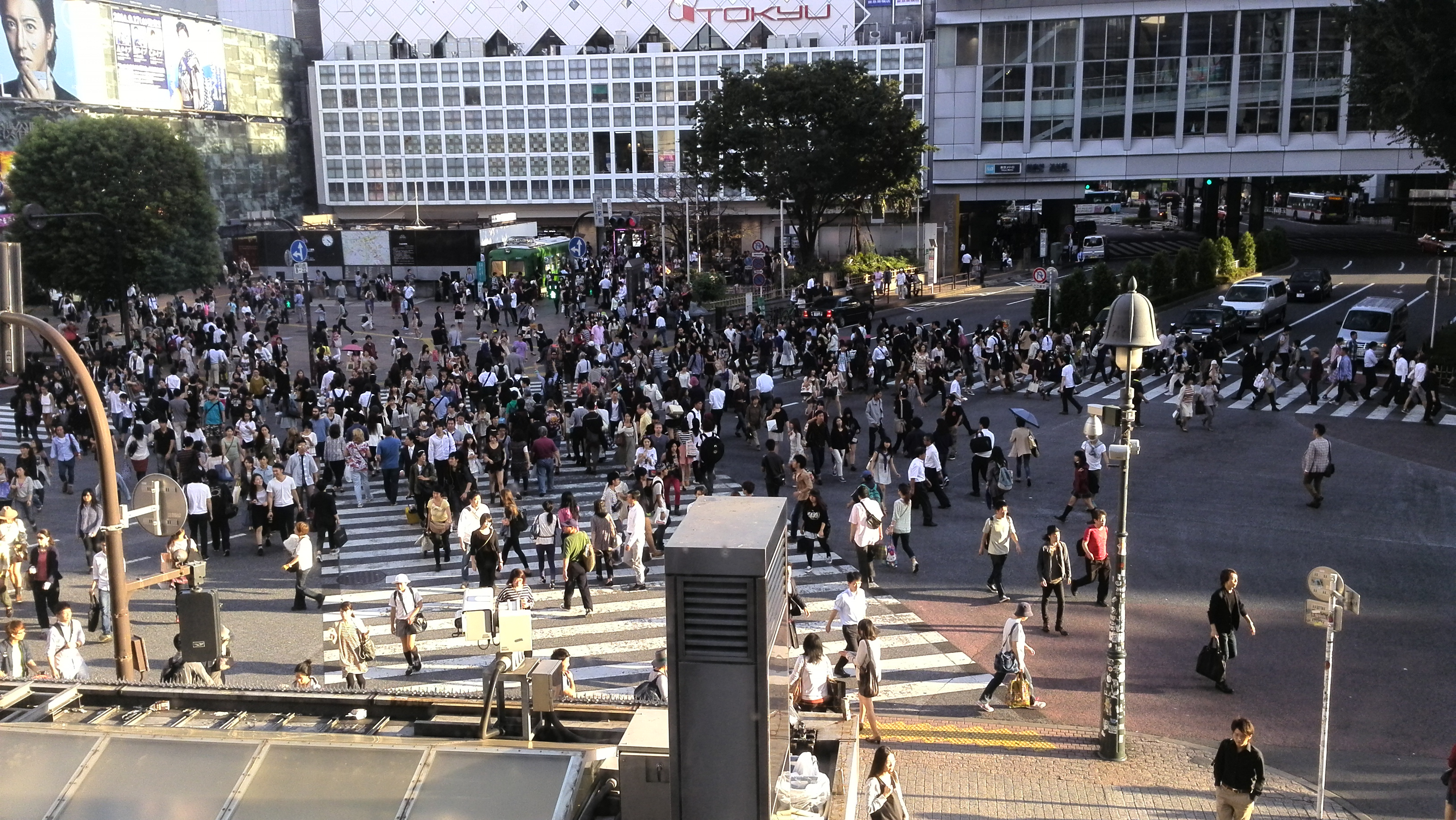 Visitors around Hachiko Square near Shibuya crossing