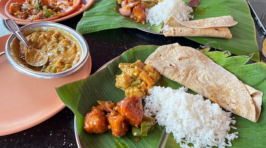 Traditional thali in Hampi restaurant