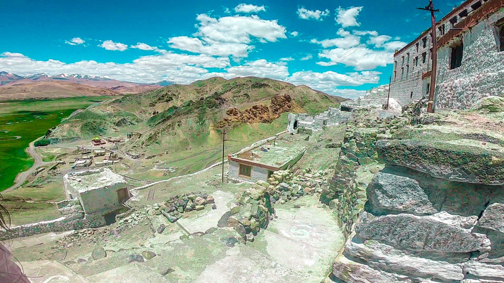 Hanle monastery and village landscape in Ladakh
