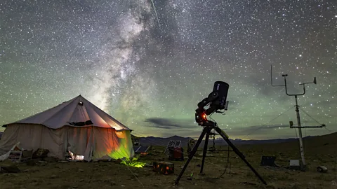 Stargazing setup near Hanle village in Ladakh