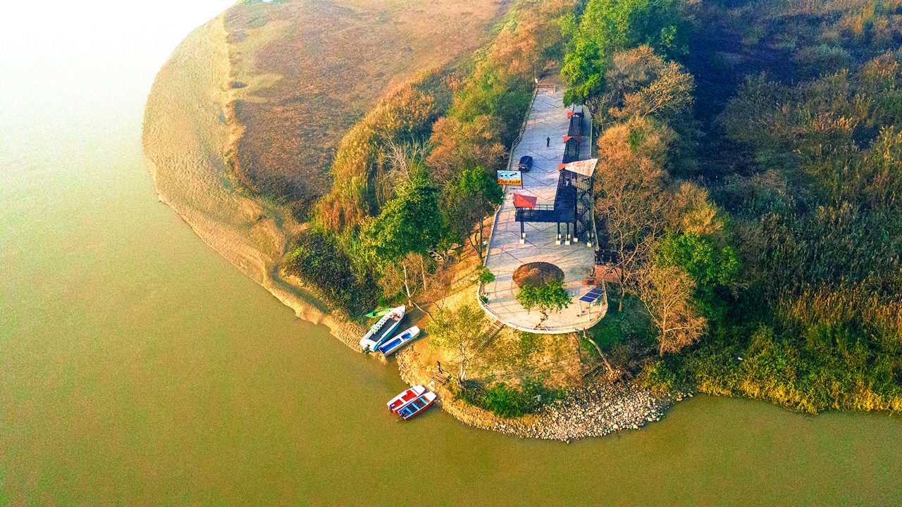 Panoramic view of Harike Wetland