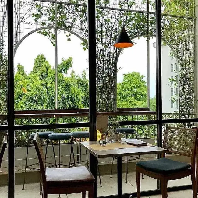 Cafe interior in Hauz Khas Village