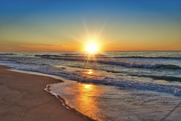 Sunrise shoreline view at Havelock Island Beach in Andaman