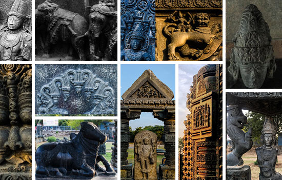Temple and fort heritage collage from India