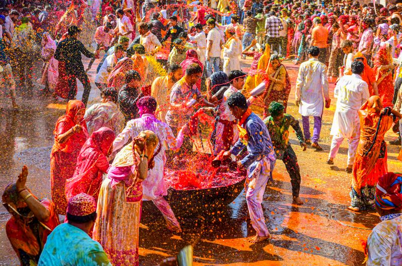 Traditional Holi celebrations in Delhi