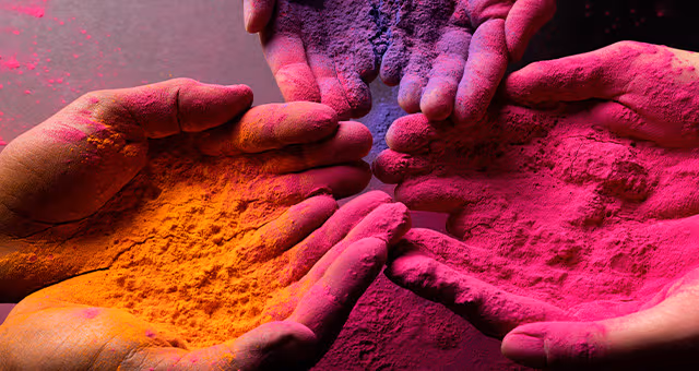 Organic Holi colors at Gurgaon event