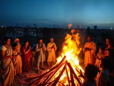 Holika Dahan bonfire ceremony