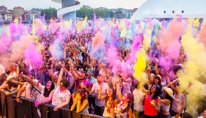 Traditional Holi procession in Panjim Goa