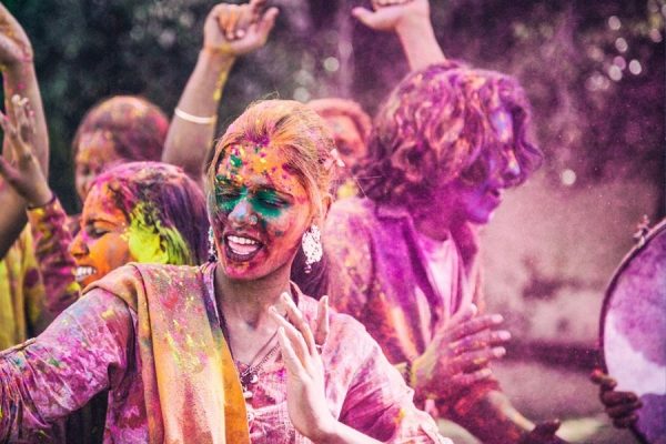 Holi celebration in Rishikesh