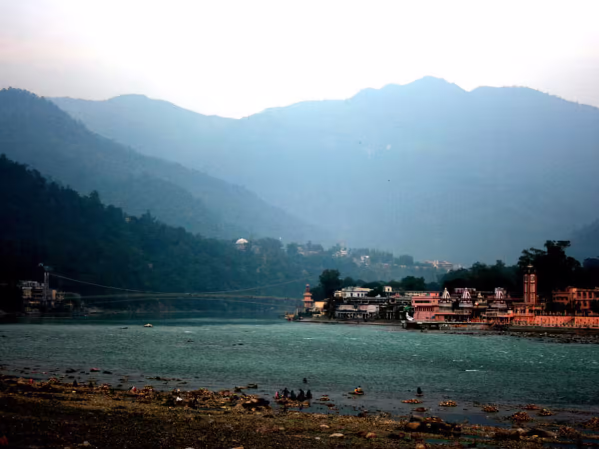 Holi atmosphere near Triveni Ghat Rishikesh