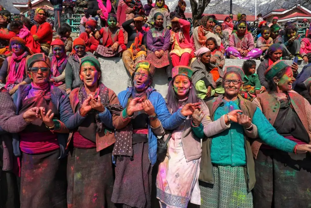 Traditional Holi participation in Sangla village
