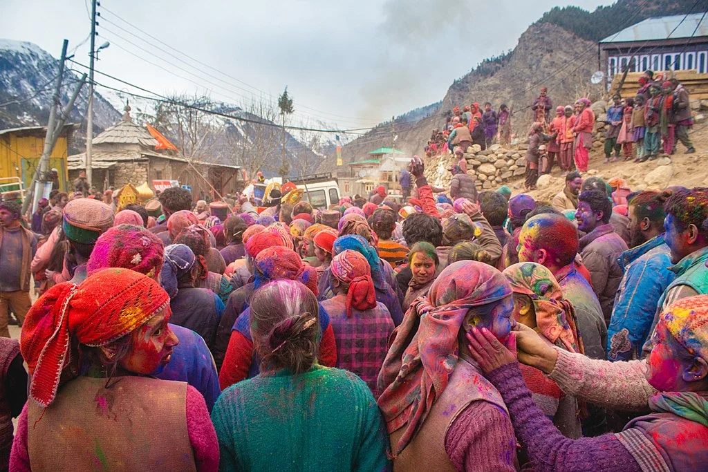 Sangla valley road and festival season landscape
