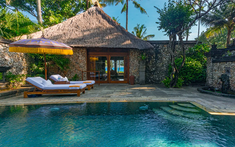 Private pool honeymoon villa setup in Bali