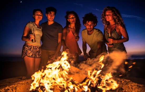 Bonfire evening at Tirthan Valley resort