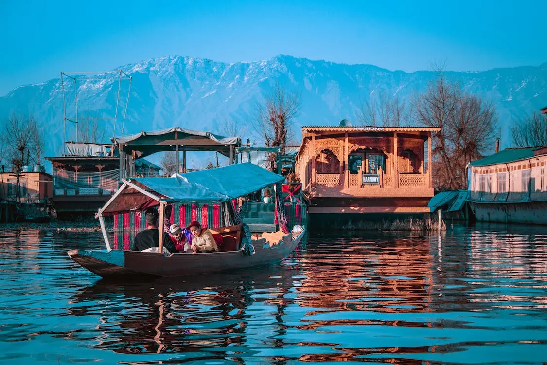 Beautiful Dal Lake in Srinagar Kashmir with shikaras