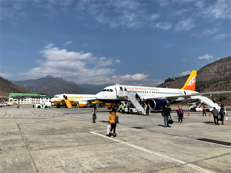 Druk Air aircraft at Paro Airport