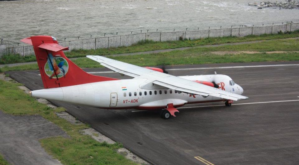 Aerial view of Kullu valley and Bhuntar Airport